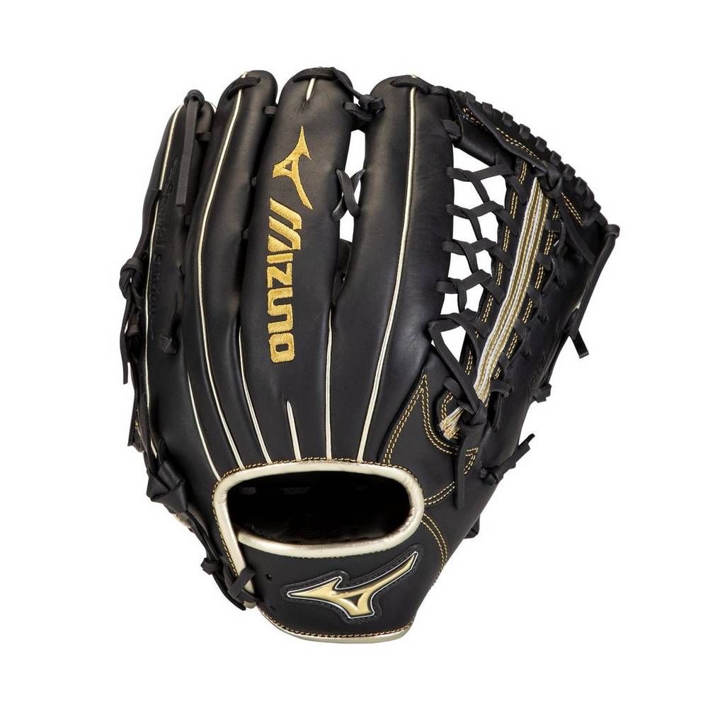 Mens Mizuno MVP Prime SE Outfield 12.75" Baseball Gloves Black/Gold Philippines (OHMBYJ592)